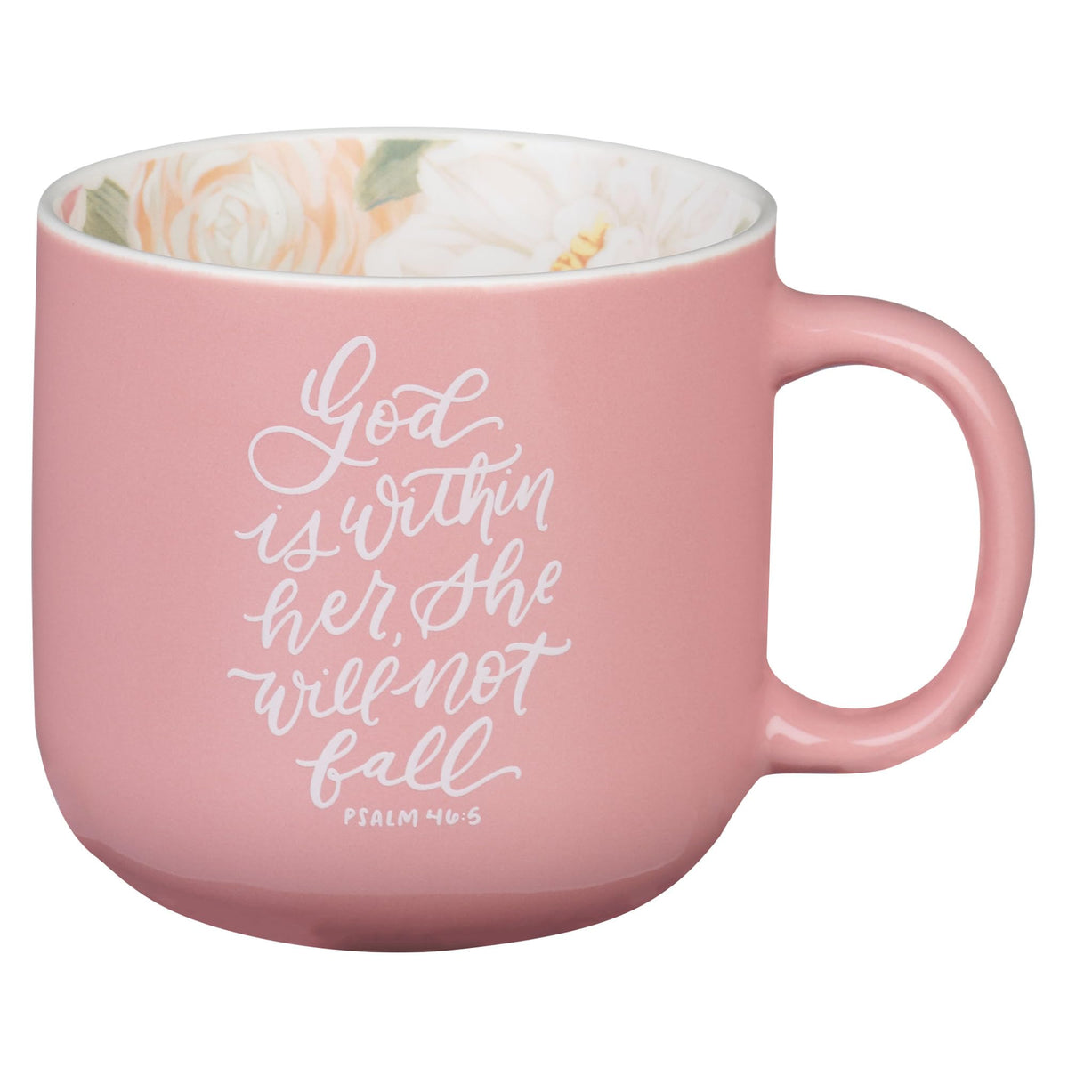 Christian Art Gifts Inspiring Ceramic Coffee Mug for Women: Lord Stood with Me Bible Verse, Microwave & Dishwasher Safe Novelty Cup, Sturdy Handle, Encouraging Gift for Women, Green Floral, 14 oz.