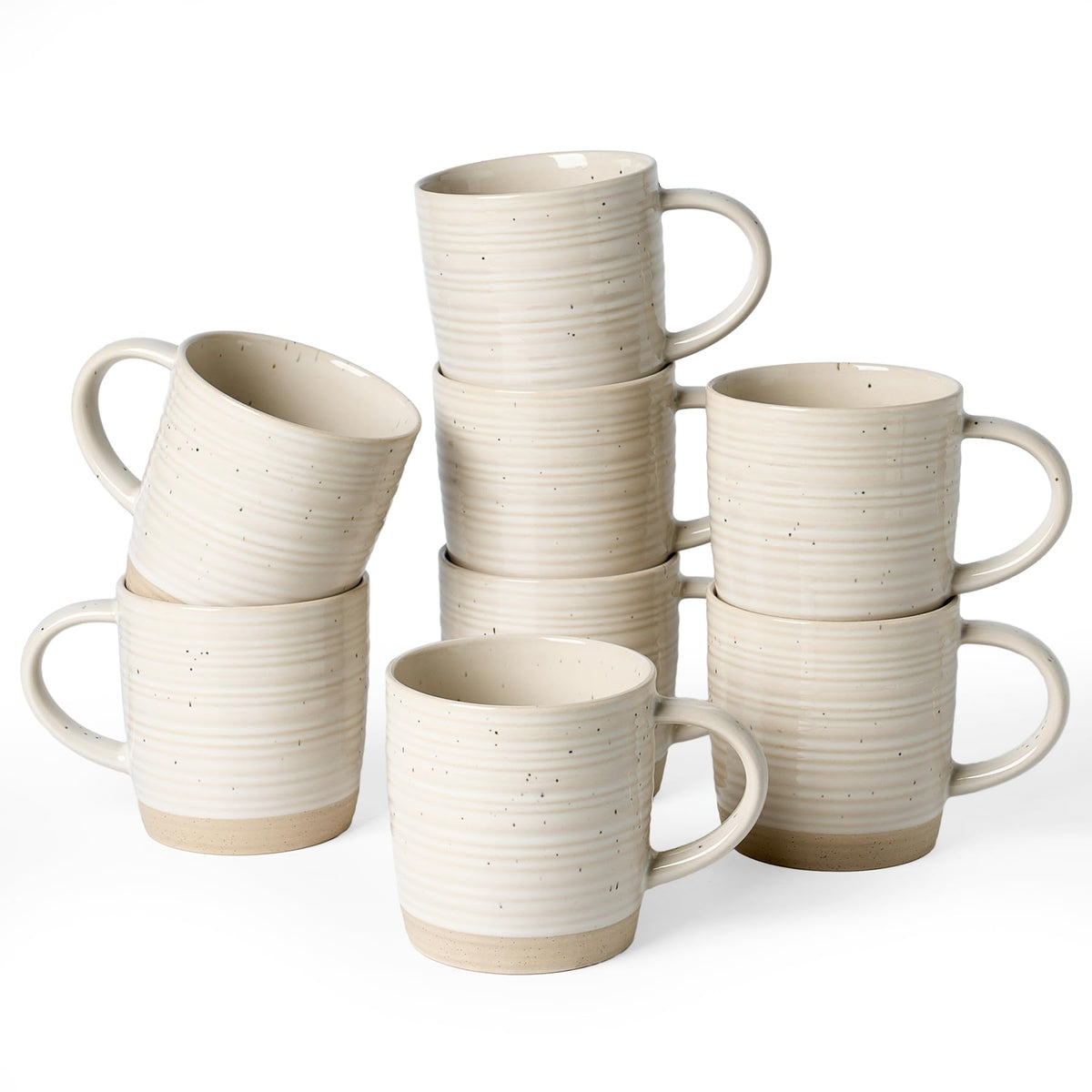 famiware Coffee Mugs Set of 6, 13 oz Mug Set, Ceramic Cup Set with Handle