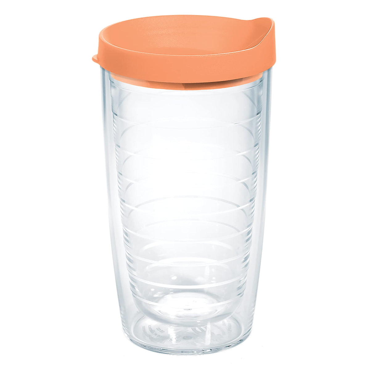 Tervis Clear & Colorful Lidded Made in USA Double Walled Insulated Tumbler Travel Cup Keeps Drinks Cold & Hot, 16oz Mug, Black Lid