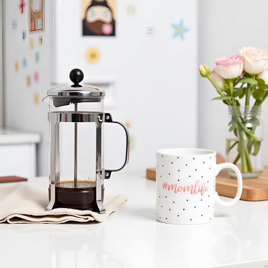 Little Pear #MomLife Polka Dot Mug
