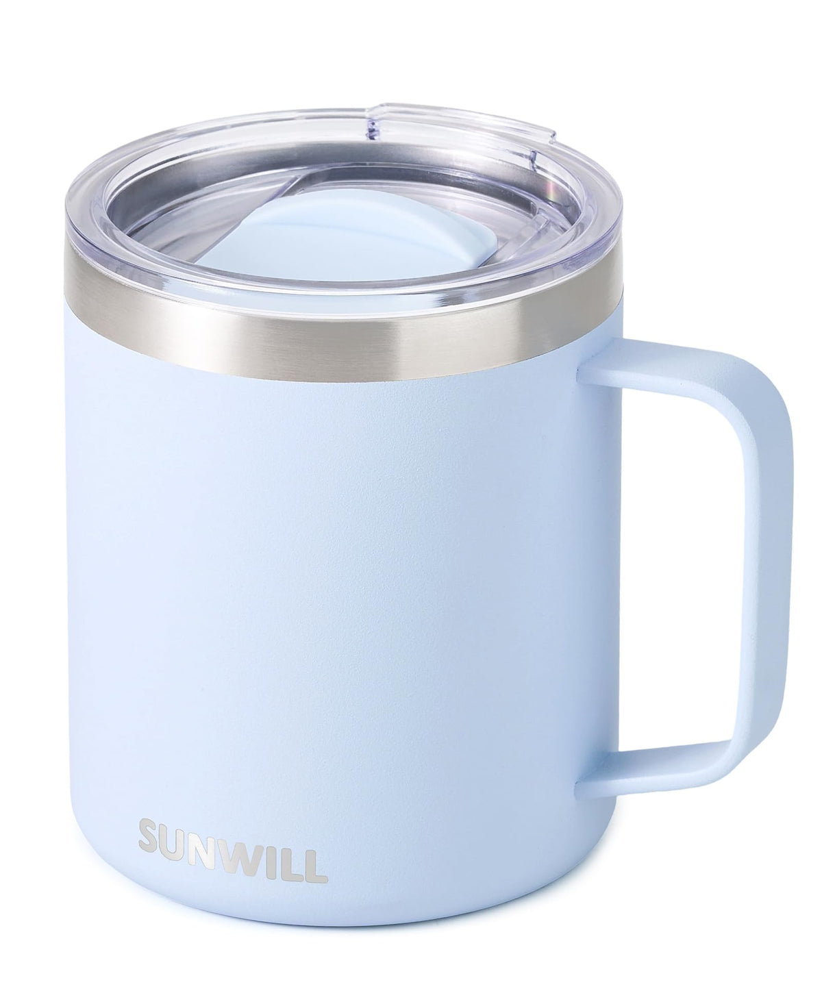 SUNWILL Insulated Coffee Mug, Stainless Steel 14 oz, Splash-Proof Lid