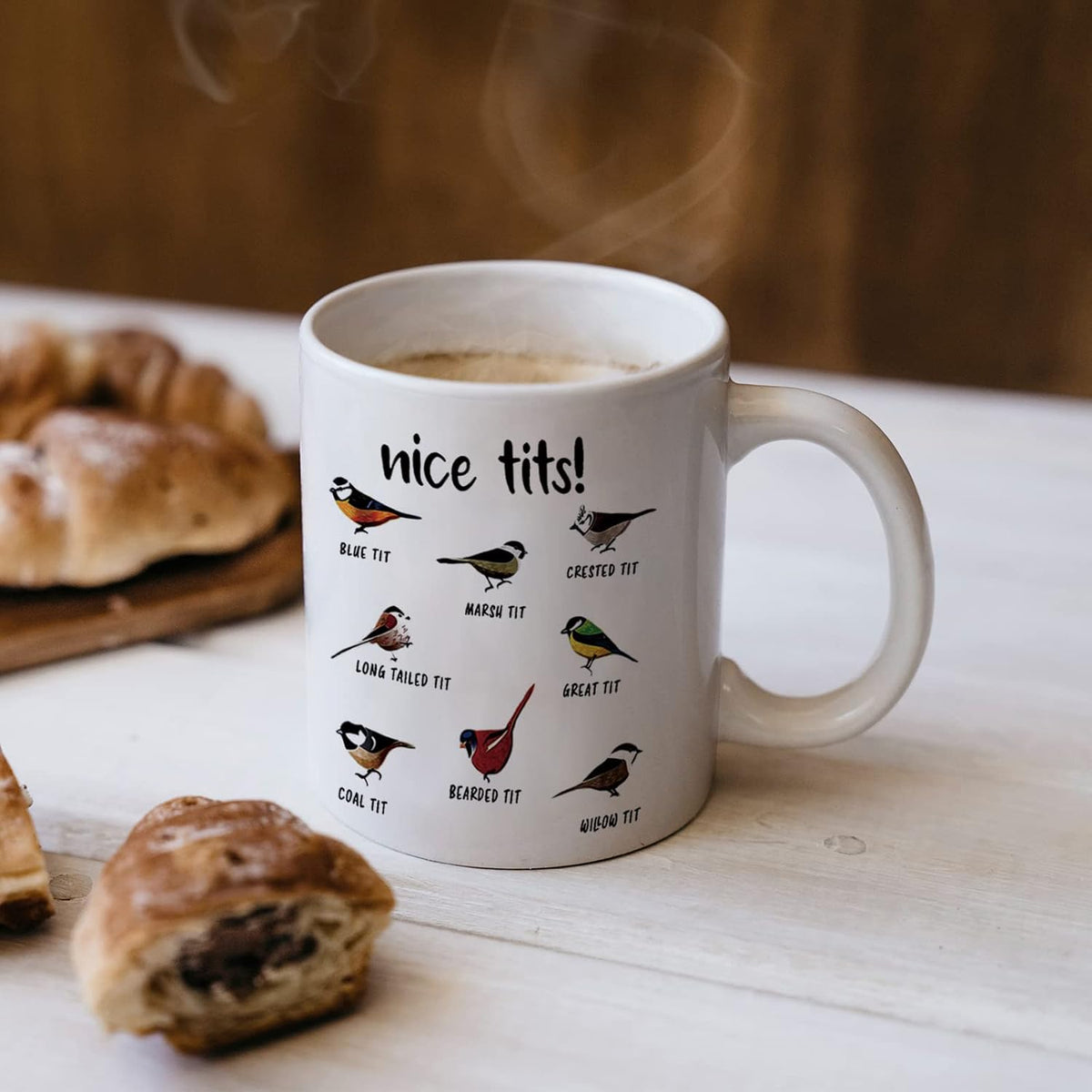 Jigfoxy Nice Tits Bird Mug, Funny Birds Coffee Mugs, Bird Watching Gifts