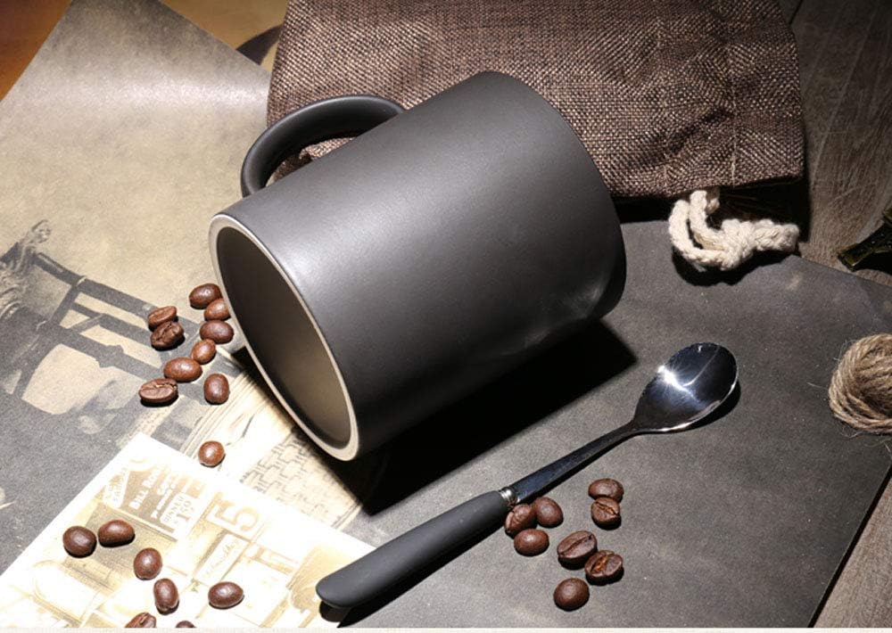 11 oz Matte Black Coffee Mug, Classic Ceramic Cup with Hanlde for Latte Cappuccino Tea, Matt Black