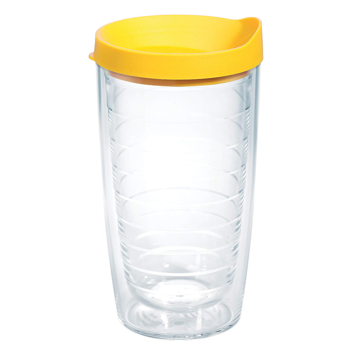 Tervis Clear & Colorful Lidded Made in USA Double Walled Insulated Tumbler Travel Cup Keeps Drinks Cold & Hot, 16oz Mug, Black Lid