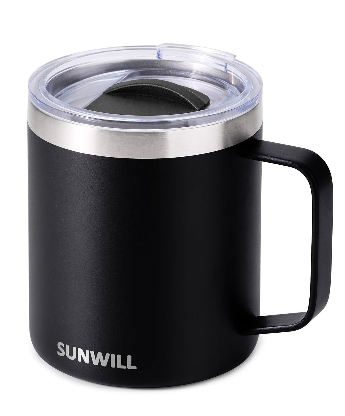 SUNWILL Insulated Coffee Mug, Stainless Steel 14 oz, Splash-Proof Lid