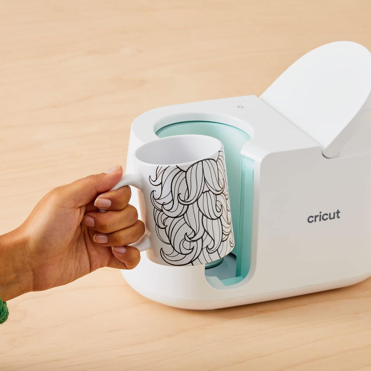 Cricut Beveled Blank Mug to Decorate, White/Gray