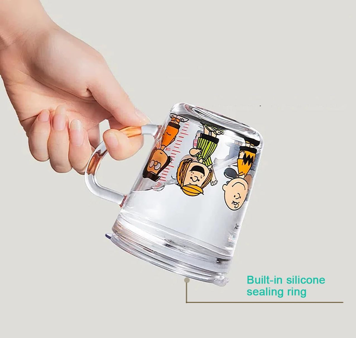 Kids Straw Cup with Lid and Handle,14oz Cute Glass Tumbler with Scale for Water, Tea, Milk Coffee