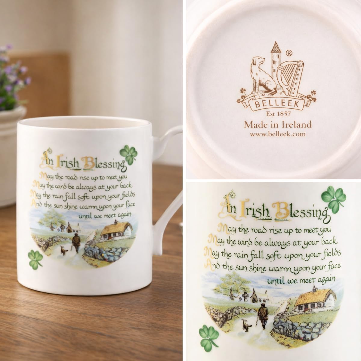 Belleek Irish Blessing Mug | 14oz Parian China | Made in Ireland