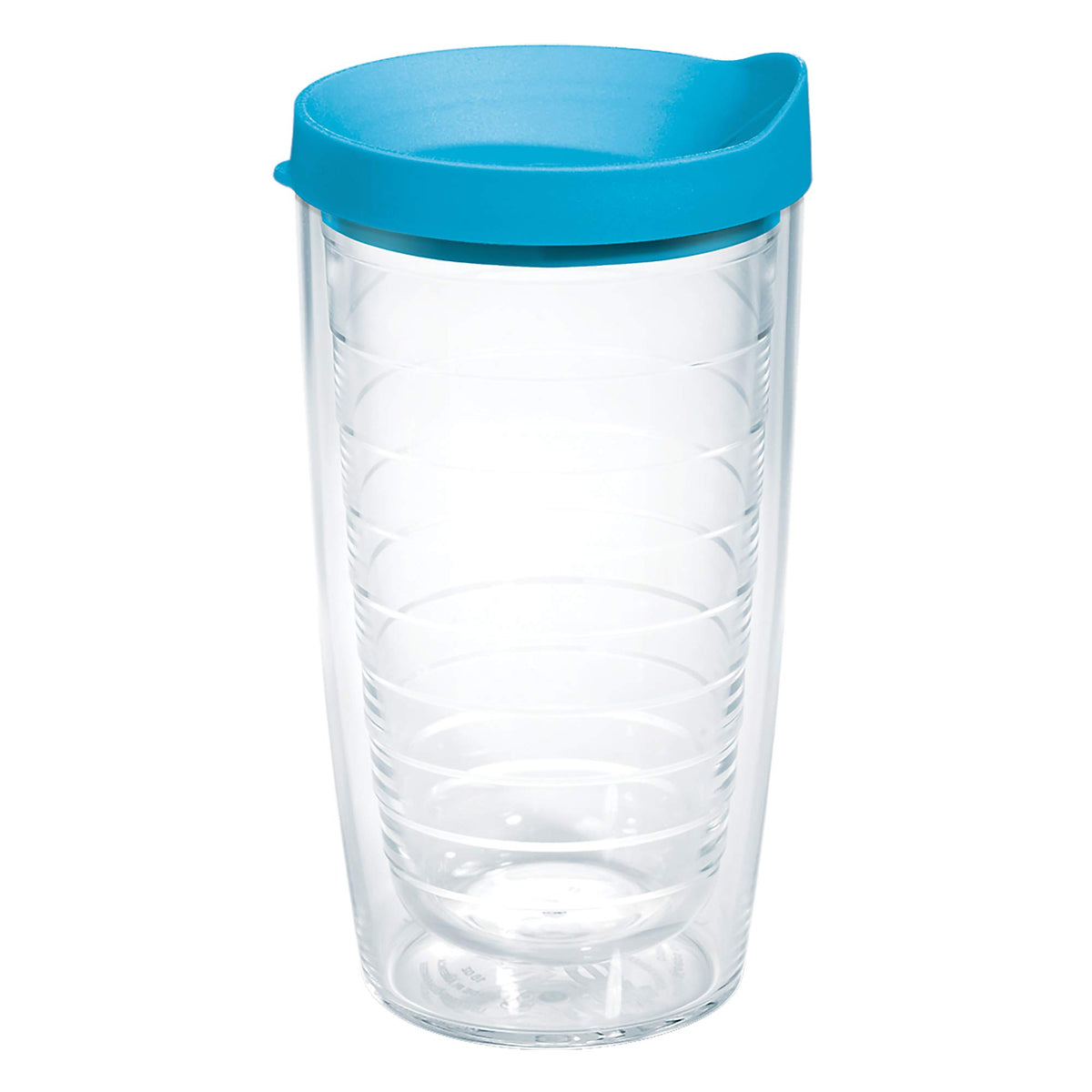 Tervis Clear & Colorful Lidded Made in USA Double Walled Insulated Tumbler Travel Cup Keeps Drinks Cold & Hot, 16oz Mug, Black Lid