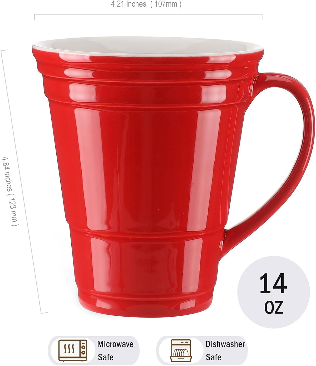 HOME SMILE Novelty Coffee Mug for Women Office Work,Ceramic 14 oz Large Coffee Cup,Mothers Day Birthday Gifts for Mom Female Friend Coworker,Red,Microwave & Dishwasher Safe