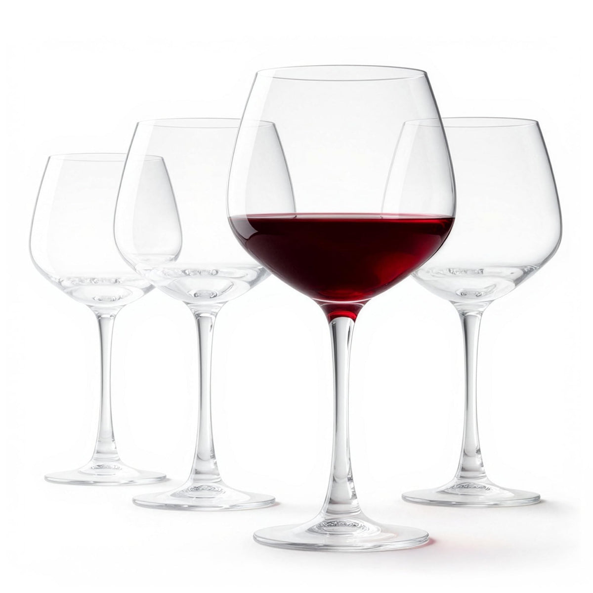 Amazon Basics Stemless White Wine Glasses Set Of 4, 14 Oz Clear Glass, Classic Design for Everyday Dining, Weddings & Parties, Dishwasher-Safe