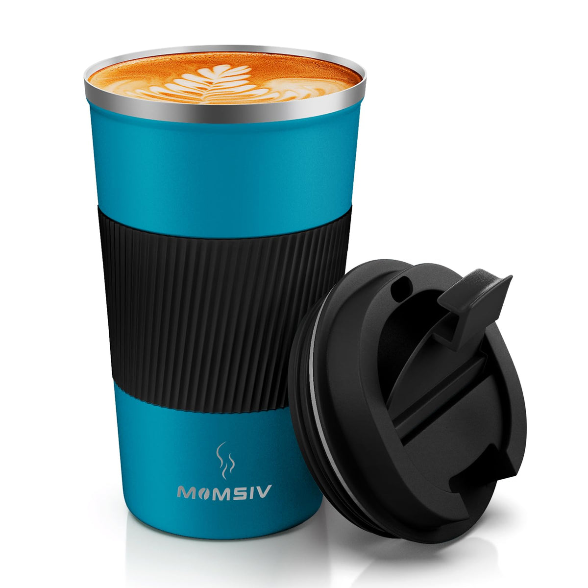 MOMSIV 12oz Travel Coffee Mug, Insulated Coffee Cup with Leakproof Lid
