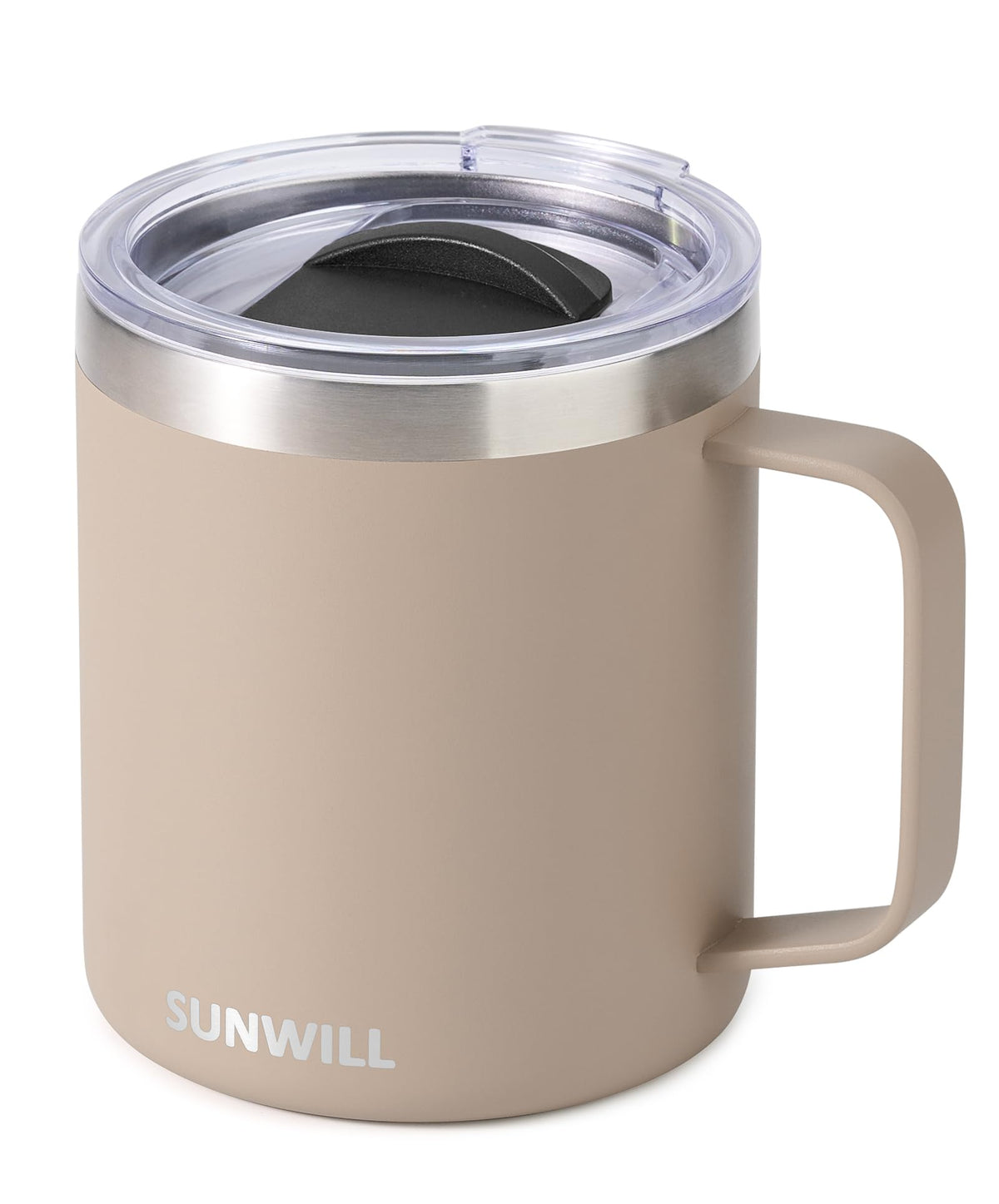 SUNWILL Insulated Coffee Mug, Stainless Steel 14 oz, Splash-Proof Lid
