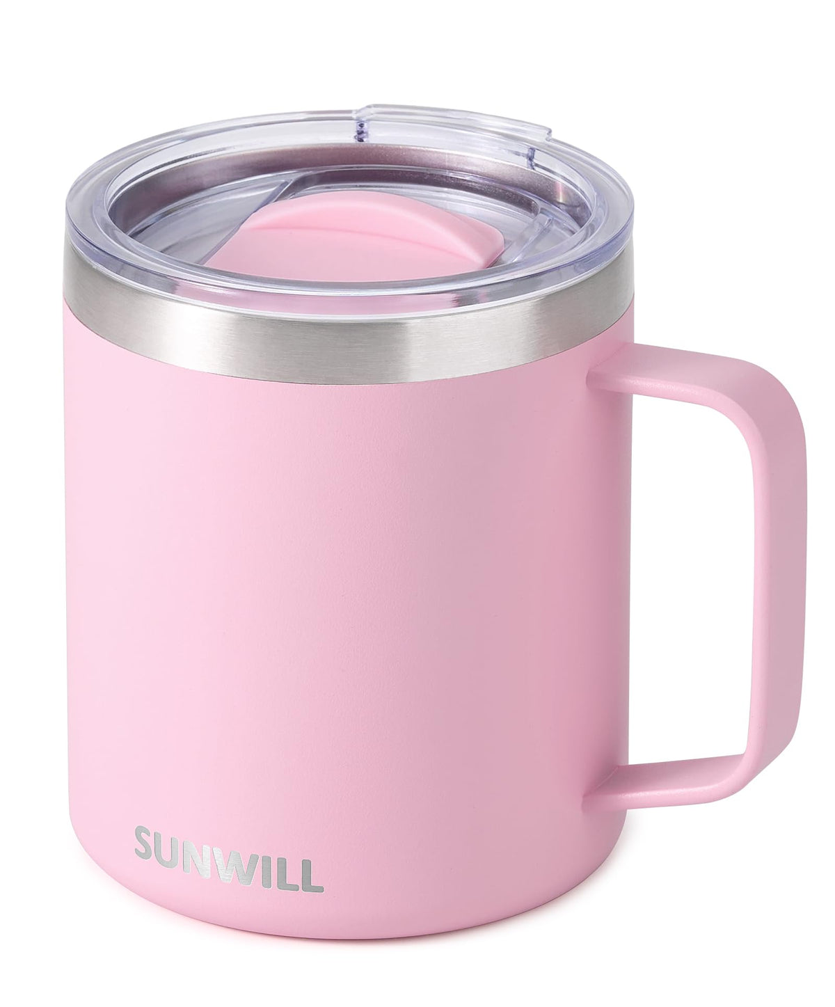 SUNWILL Insulated Coffee Mug, Stainless Steel 14 oz, Splash-Proof Lid