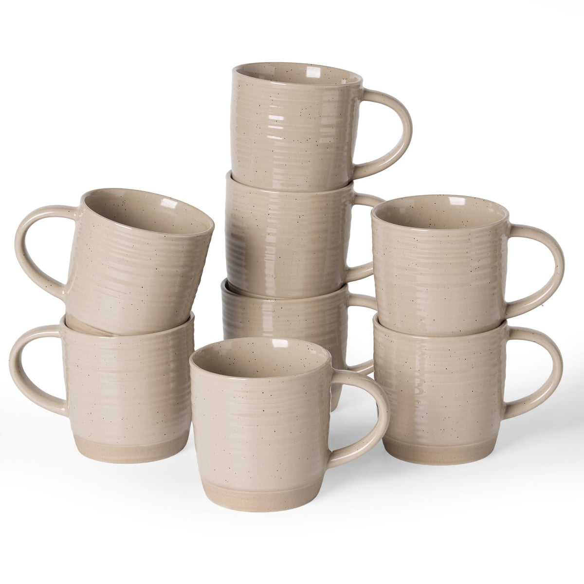 famiware Coffee Mugs Set of 6, 13 oz Mug Set, Ceramic Cup Set with Handle