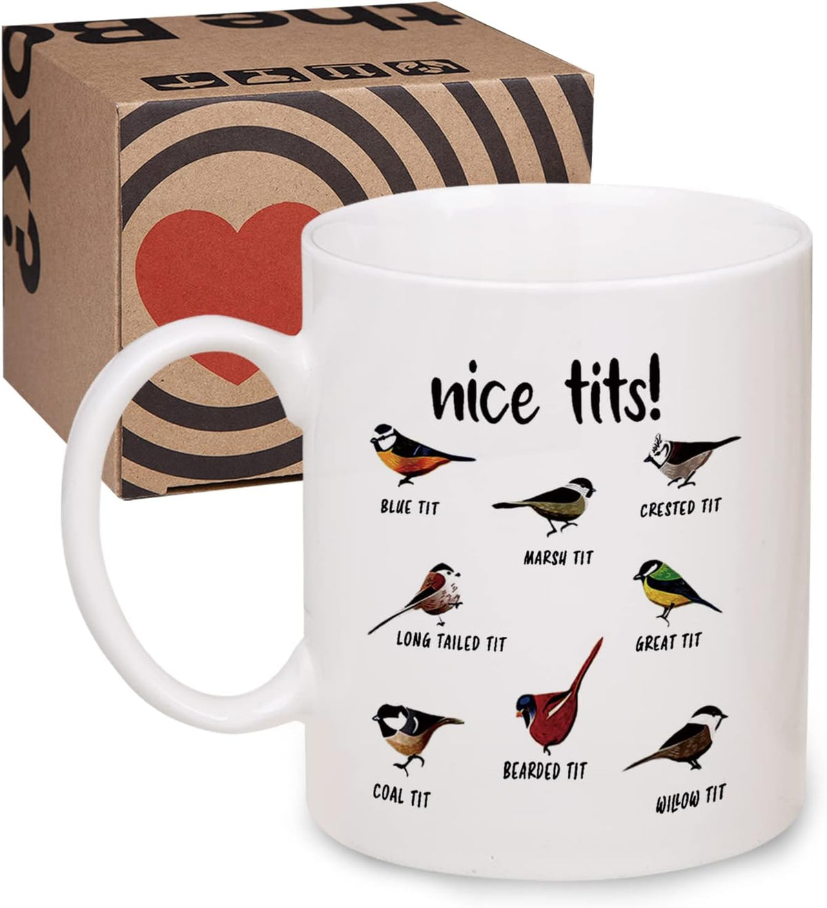 Jigfoxy Nice Tits Bird Mug, Funny Birds Coffee Mugs, Bird Watching Gifts