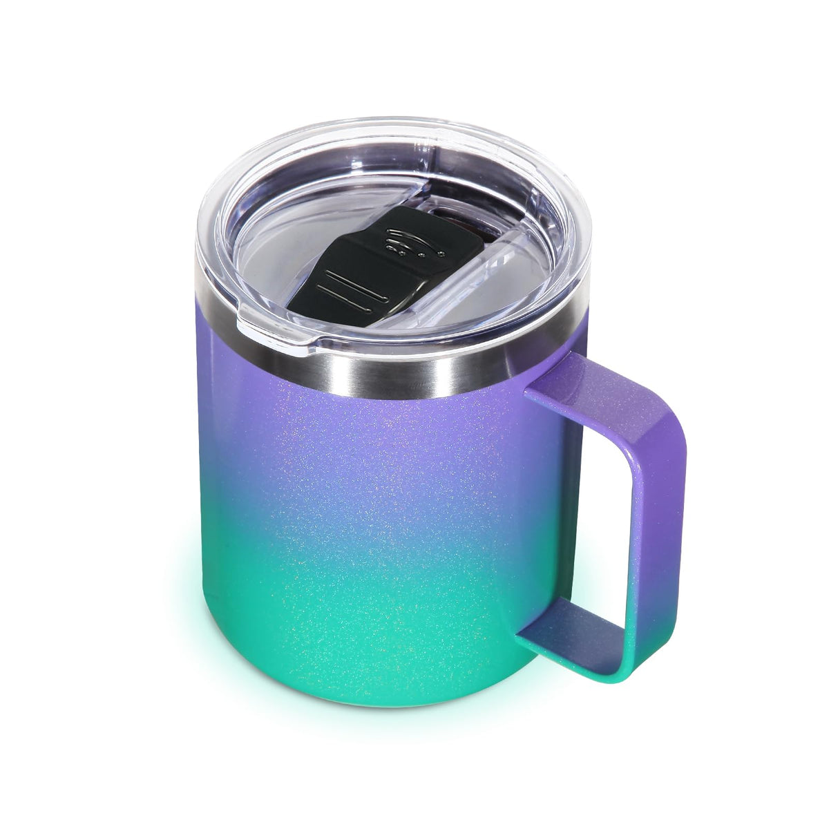 Volhoply 14oz Insulated Stainless Steel Coffee Mug with Lid Bulk 8 Pack,Double Wall Vacuum Travel Coffee Cup with Handle,Reusable Metal Cups Tumbler Cup, Camping Mugs,Ideal Gifts(Mix,8)
