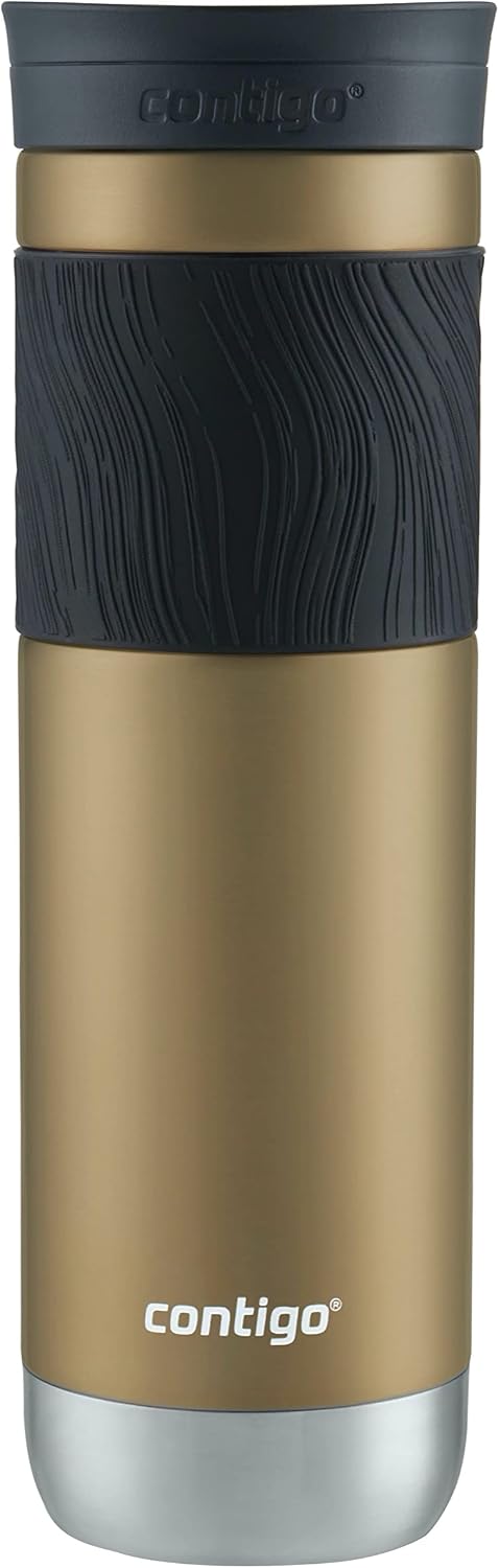 Contigo Byron 2.0 Stainless Steel Travel Mug with Snapseal Lid and Grip, 24oz, Midnight Berry, BPA Free and Leak Proof