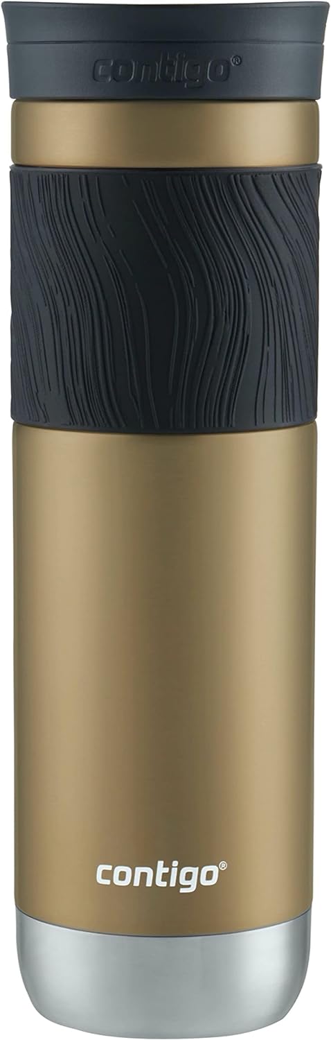Contigo Byron Vacuum-Insulated Stainless Steel Travel Mug with Leak-Proof Lid Reusable Coffee Mug or Water Bottle BPA-Free 16oz Licorice Keeps Beverages Hot for 6 Hours or Cold for 12 Hours