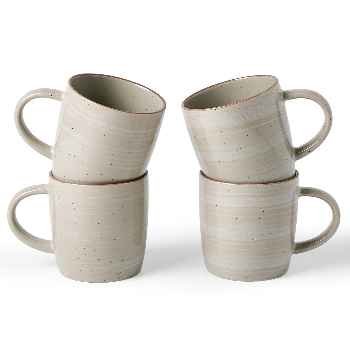 famiware Mercury Coffee Mugs 13 oz, Coffee Mugs Set of 4 with Handle, Cups for Latte, Hot Tea, Cappuccino, Mocha, Cocoa, Multi-color