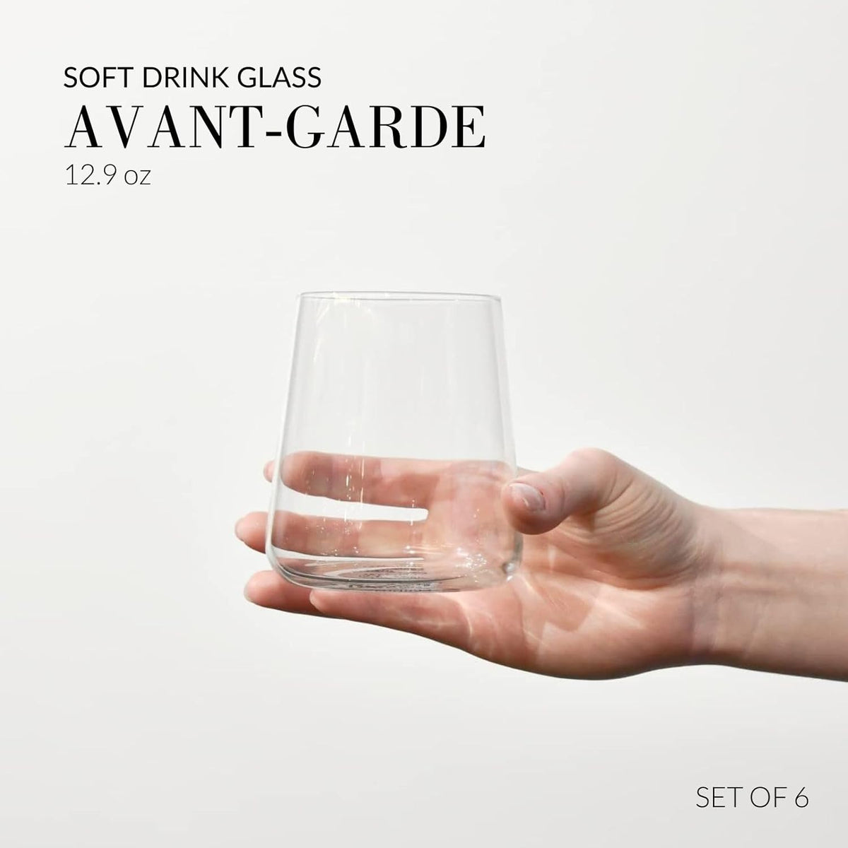 KROSNO Water Glasses Set of 6, 14.5 oz, Avant-Garde Collection
