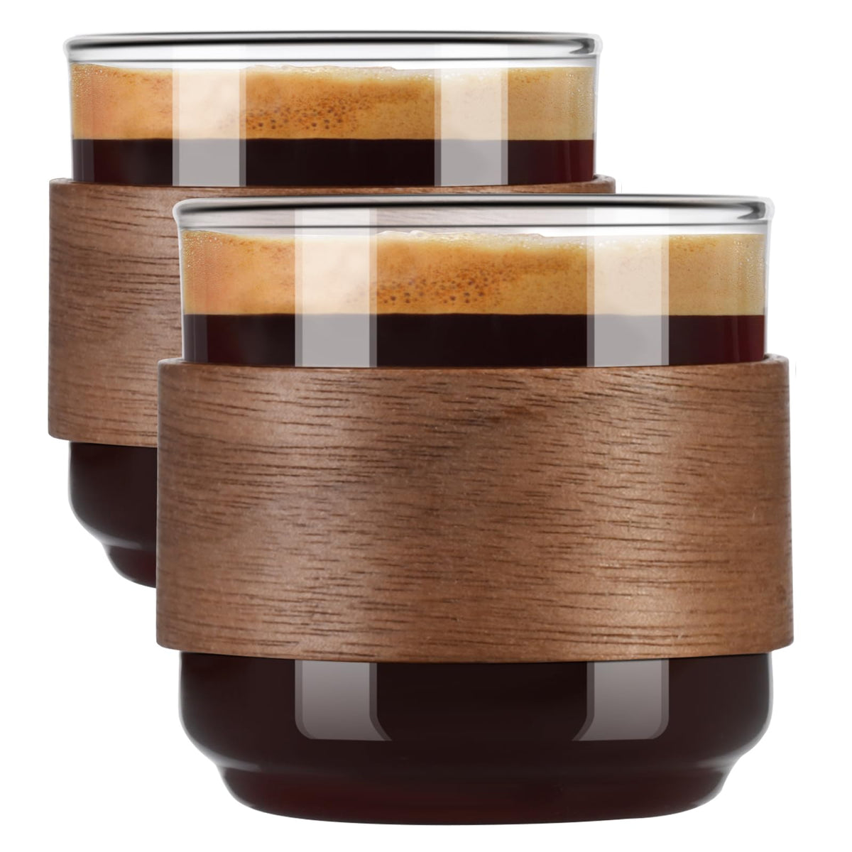 PARACITY Glass Mug Set of 2, 14.2 fl oz Clear Coffee Cups with Handles