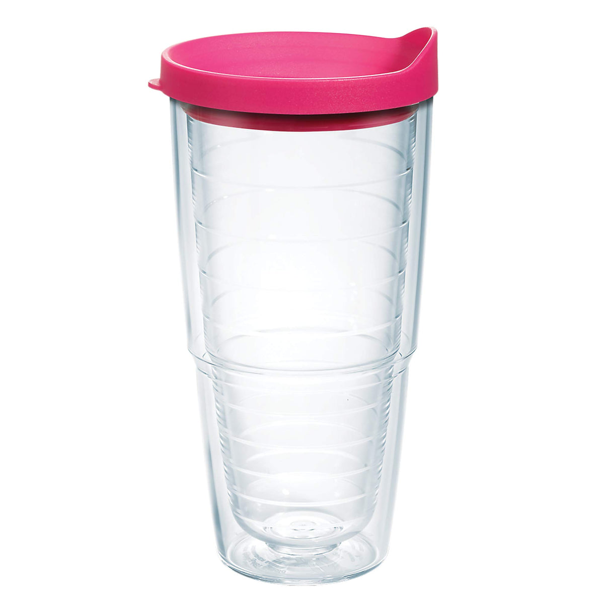 Tervis Clear & Colorful Lidded Made in USA Double Walled Insulated Tumbler Travel Cup Keeps Drinks Cold & Hot, 16oz Mug, Black Lid