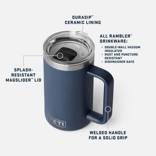 YETI Rambler 24 oz Ceramic Lined Stackable Mug, Wetlands Camo