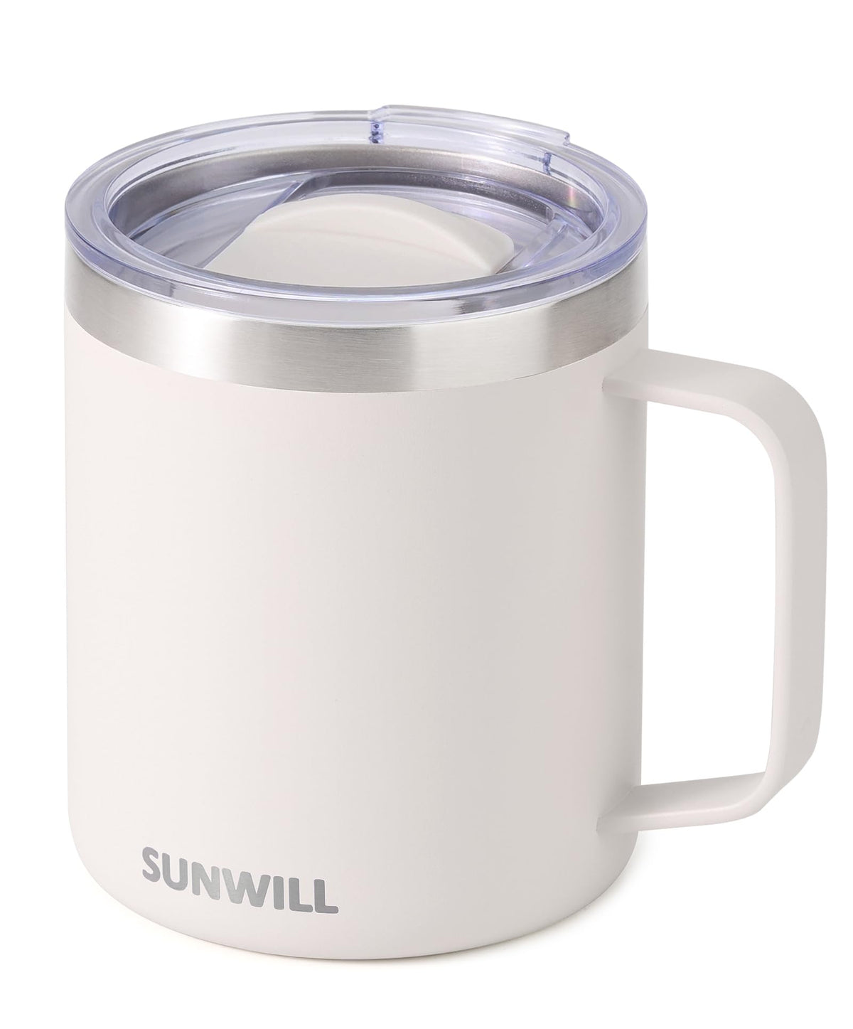 SUNWILL Insulated Coffee Mug, Stainless Steel 14 oz, Splash-Proof Lid