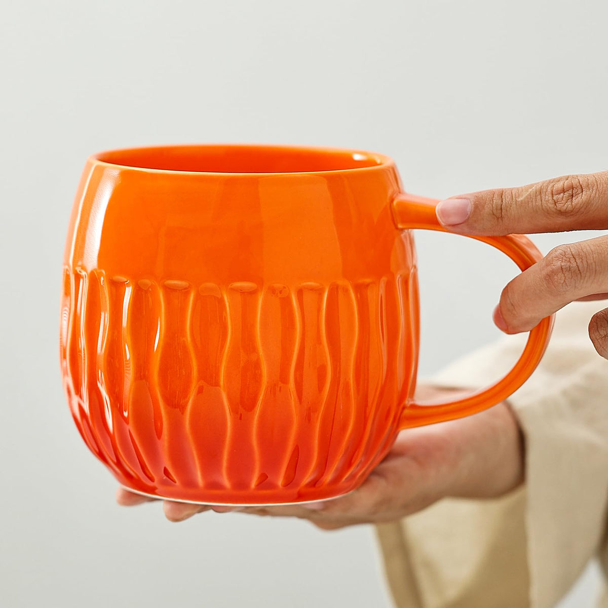 Large Ceramic Coffee Mug - 20oz Big Tea Cup, Red