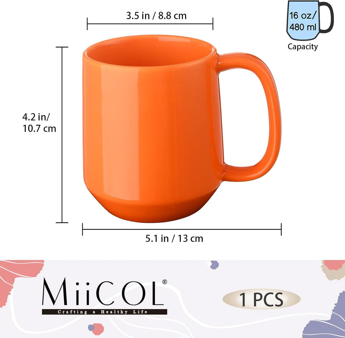 Miicol Ceramic Coffee Mug, 16 oz Large Coffee Cup, Tea Mug with Handle