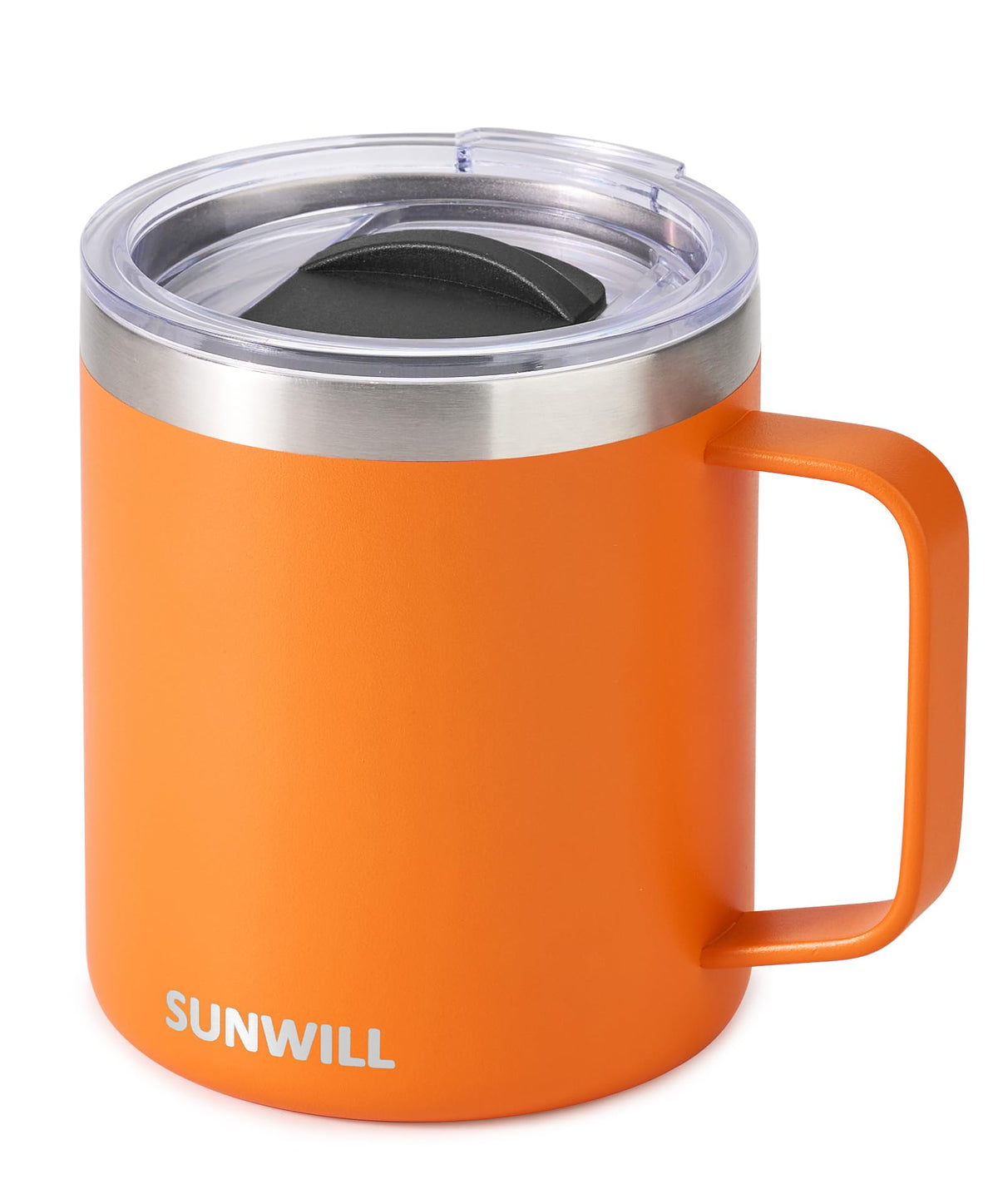 SUNWILL Insulated Coffee Mug, Stainless Steel 14 oz, Splash-Proof Lid