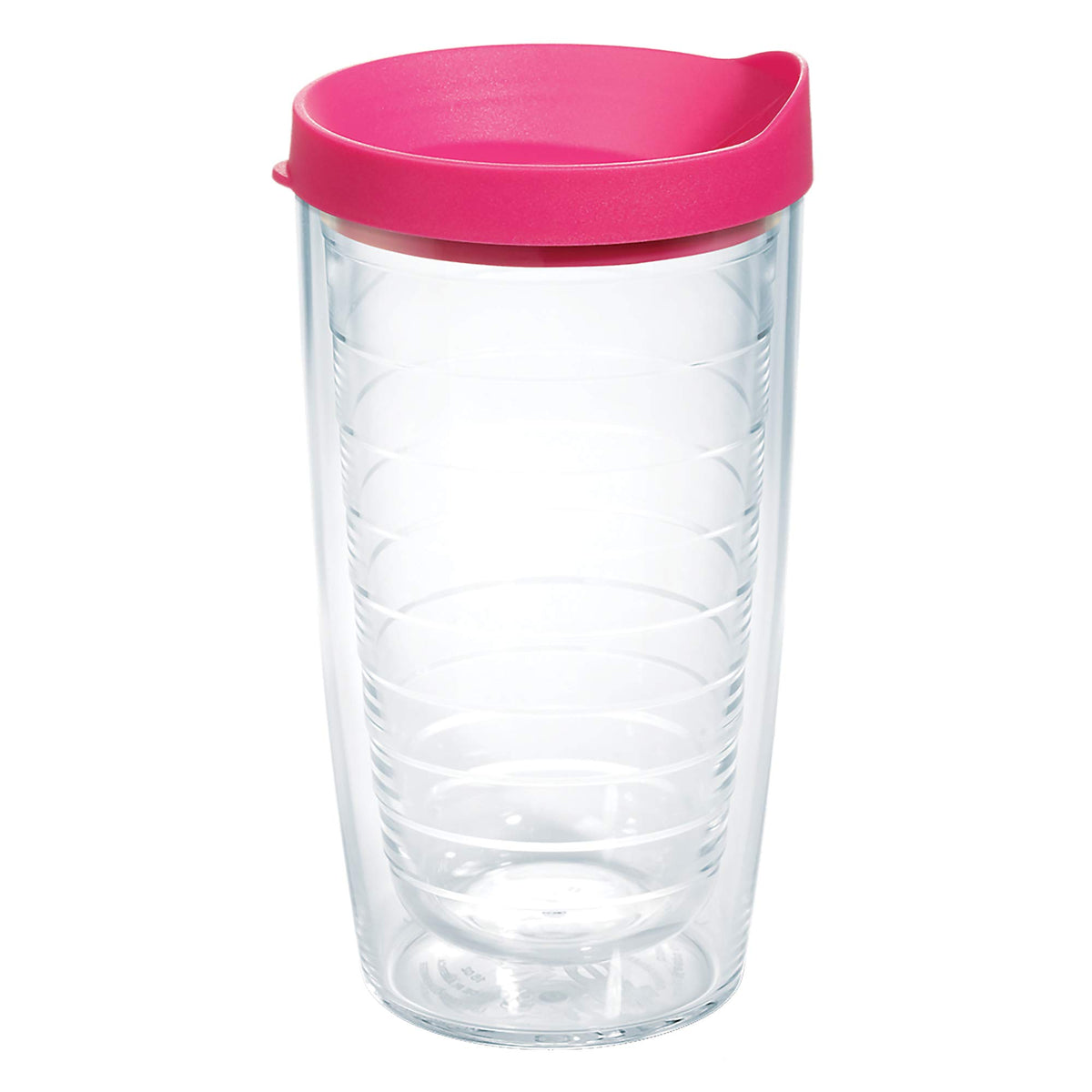 Tervis Clear & Colorful Lidded Made in USA Double Walled Insulated Tumbler Travel Cup Keeps Drinks Cold & Hot, 16oz Mug, Black Lid