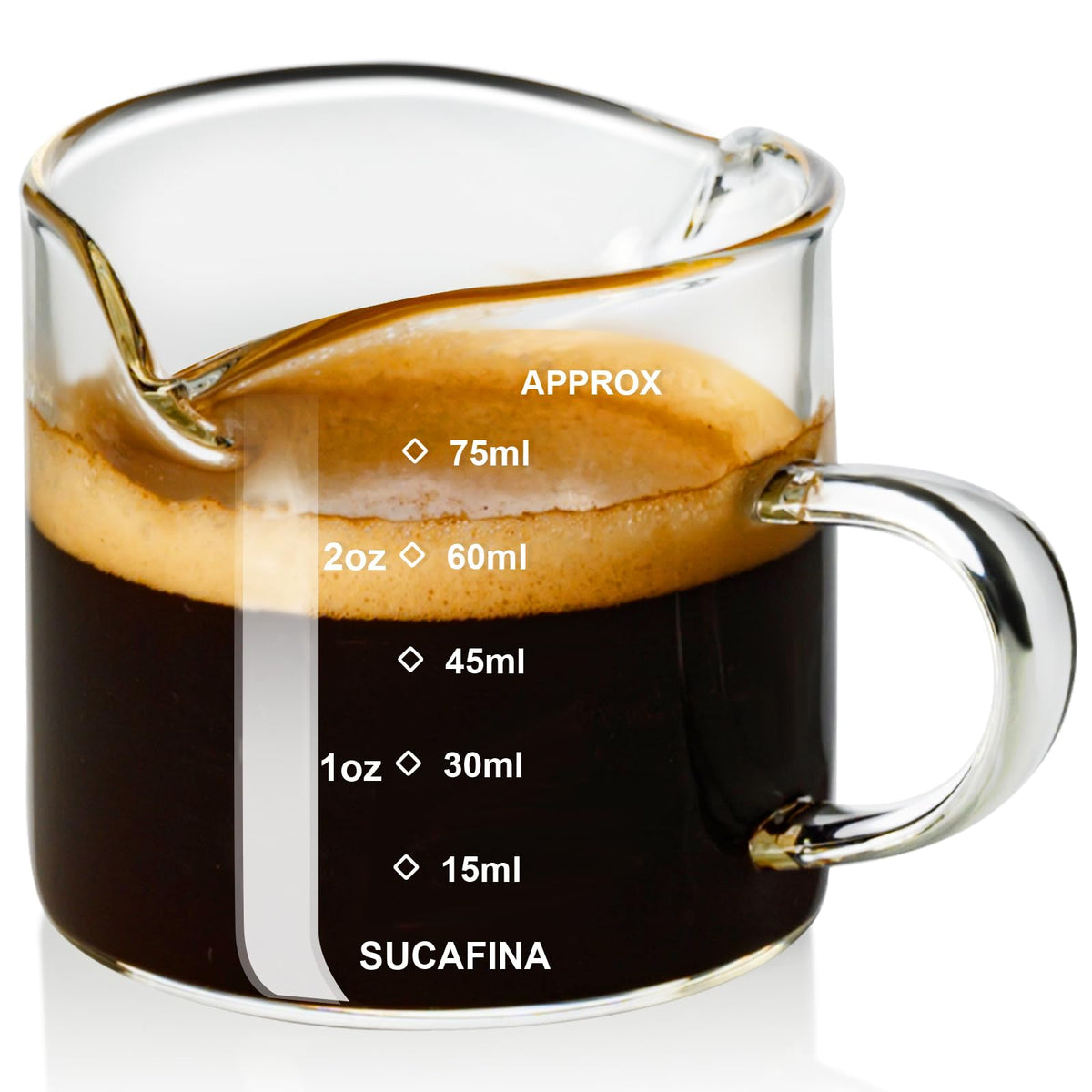 PARACITY Glass Mug Set of 2, 14.2 fl oz Clear Coffee Cups with Handles
