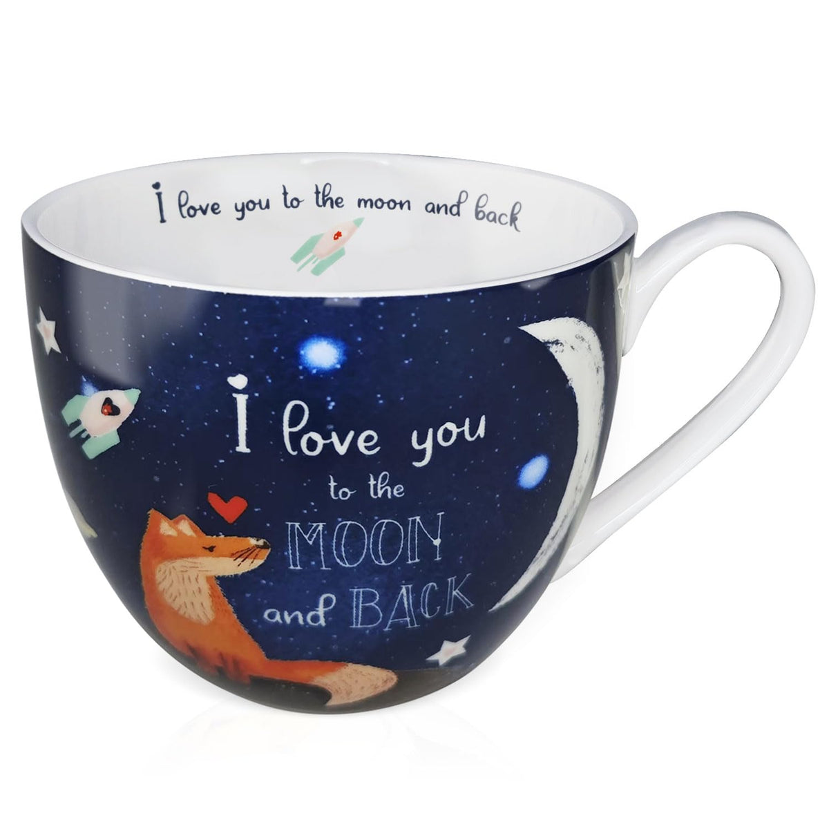 Autumn Forest Animal Mug - 20 oz Bone China Coffee Mug with Fox, Squirrel & Duck, Cozy Fall Gift for Nature Lovers and Friends, Designed in England by Harvest Green Studio
