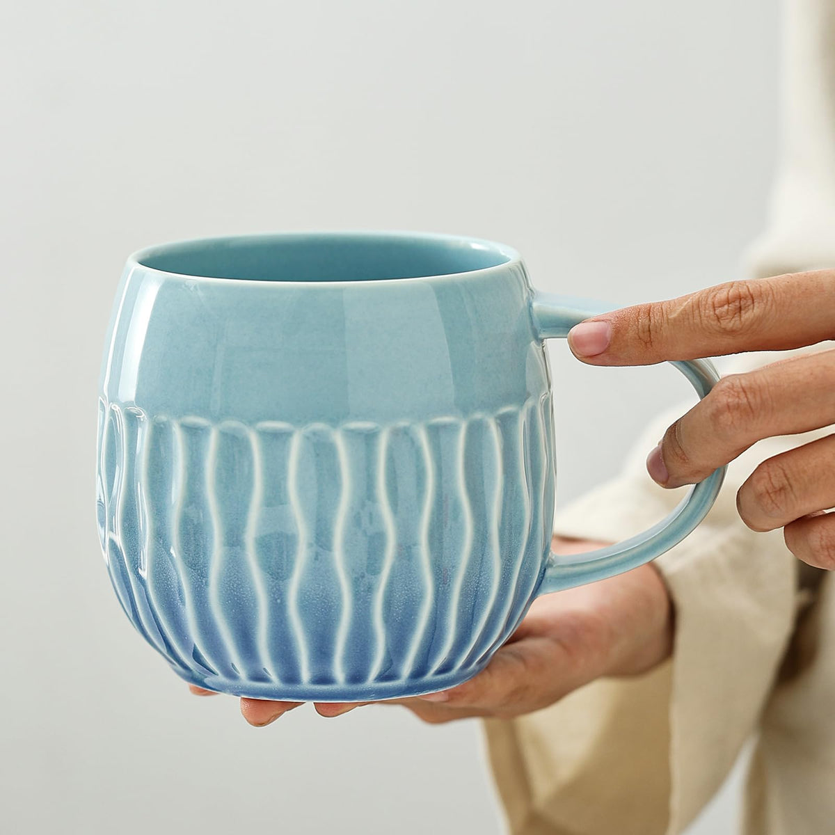 Large Ceramic Coffee Mug - 20oz Big Tea Cup, Red