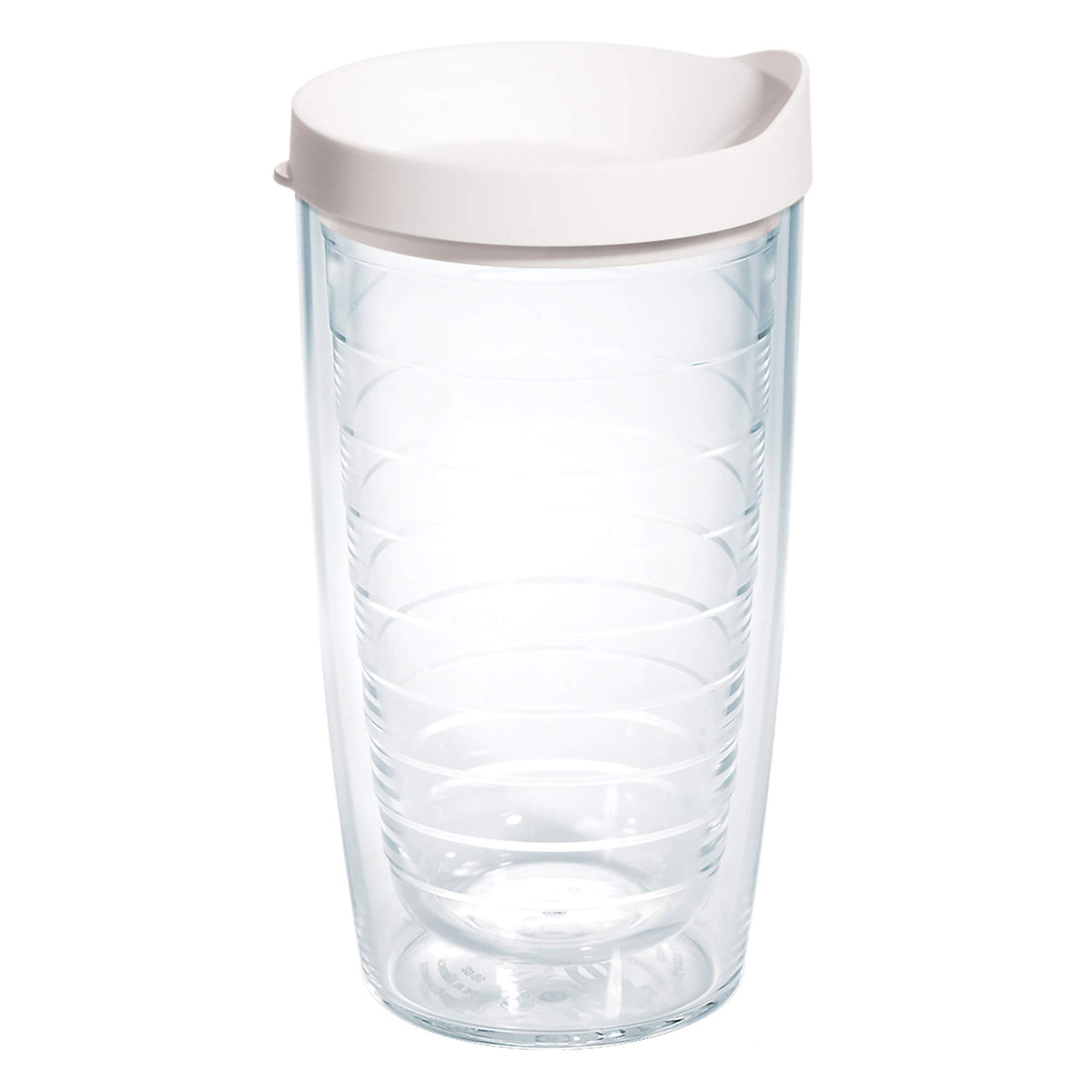 Tervis Clear & Colorful Lidded Made in USA Double Walled Insulated Tumbler Travel Cup Keeps Drinks Cold & Hot, 16oz Mug, Black Lid