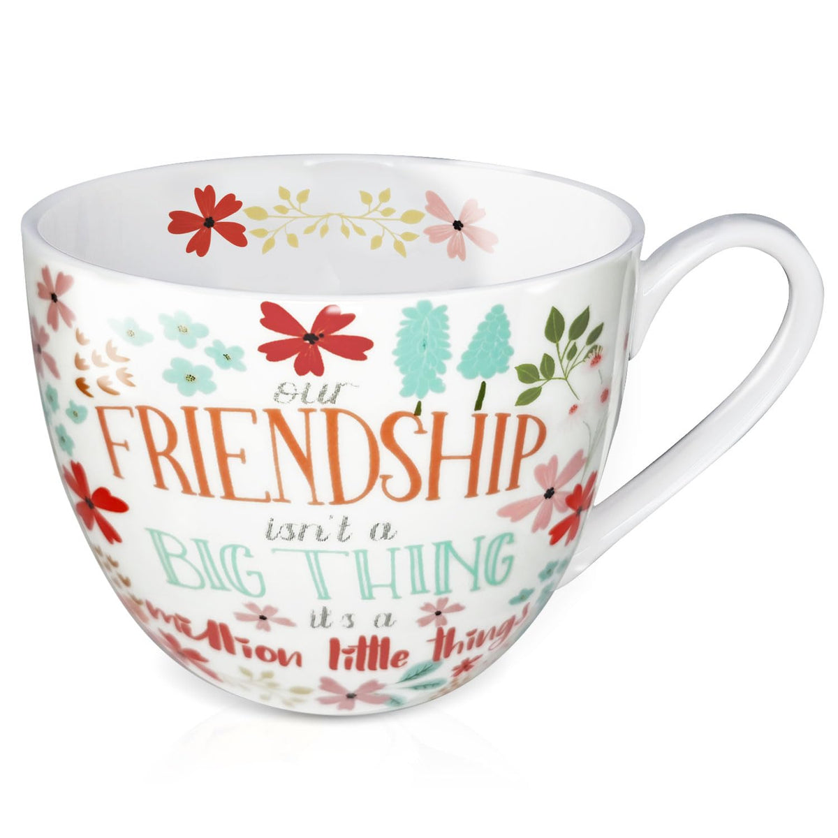Autumn Forest Animal Mug - 20 oz Bone China Coffee Mug with Fox, Squirrel & Duck, Cozy Fall Gift for Nature Lovers and Friends, Designed in England by Harvest Green Studio