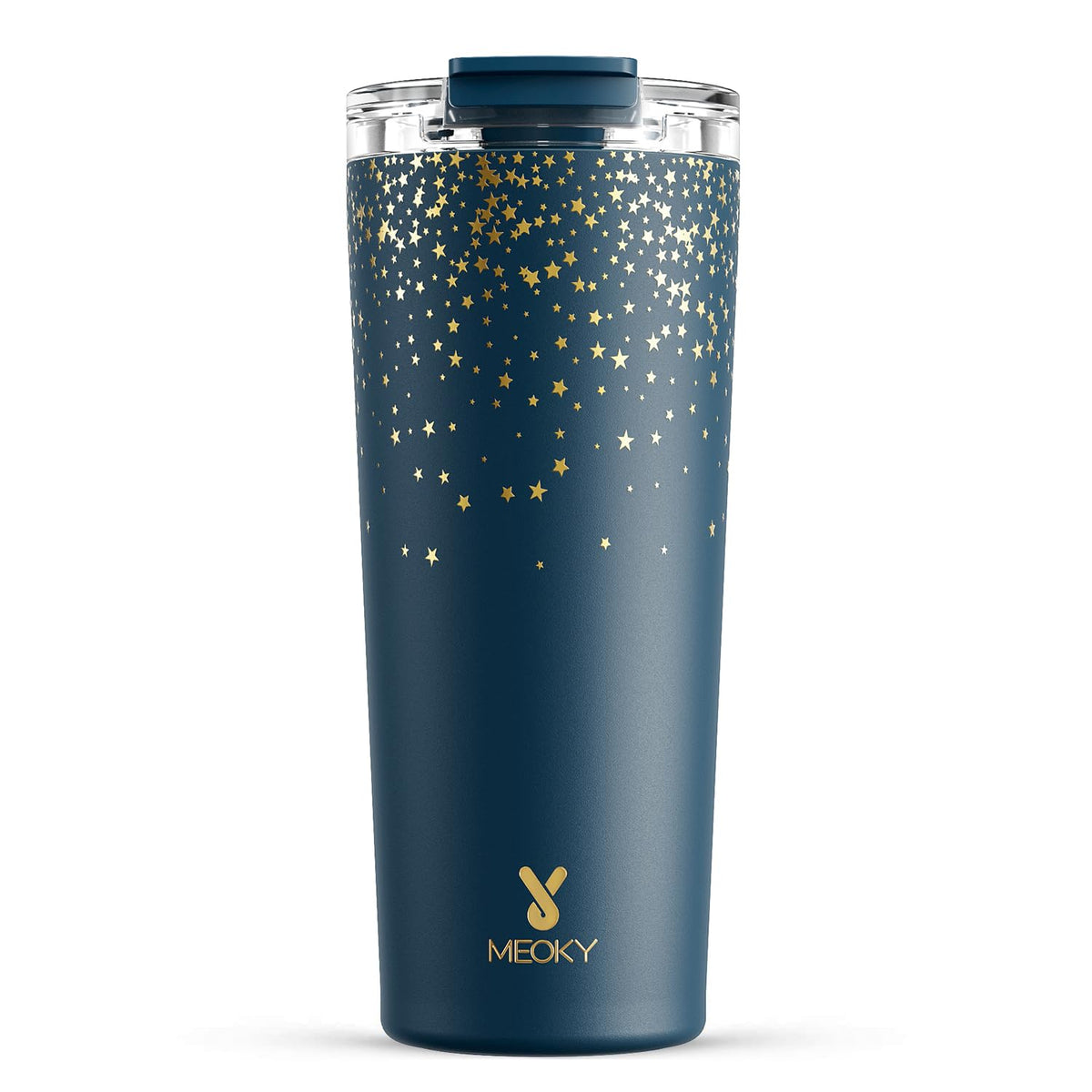 Meoky 24 oz Insulated Travel Coffee Mug: Leak Proof Lid, Night