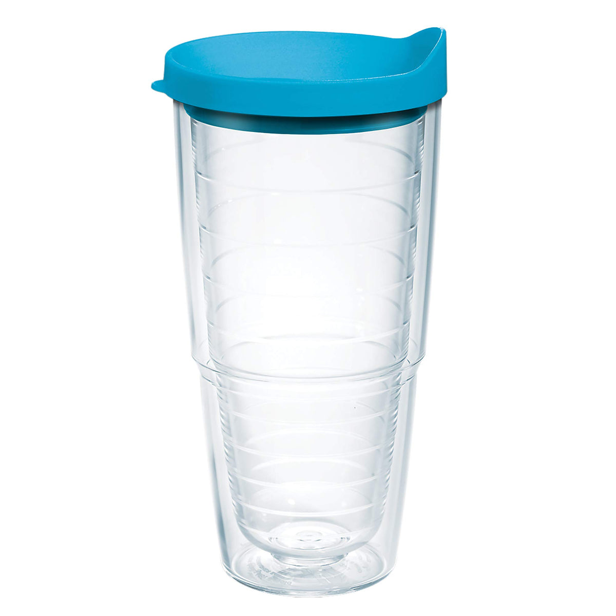 Tervis Clear & Colorful Lidded Made in USA Double Walled Insulated Tumbler Travel Cup Keeps Drinks Cold & Hot, 16oz Mug, Black Lid