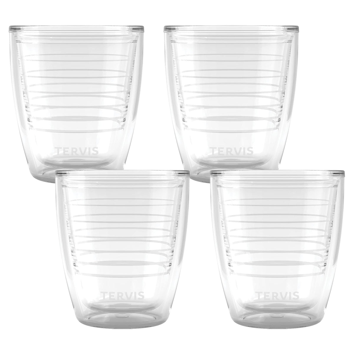 Tervis Clear & Colorful Tabletop Made in USA Double Walled Insulated Tumbler Travel Cup Keeps Drinks Cold & Hot, 16oz Mug, Clear