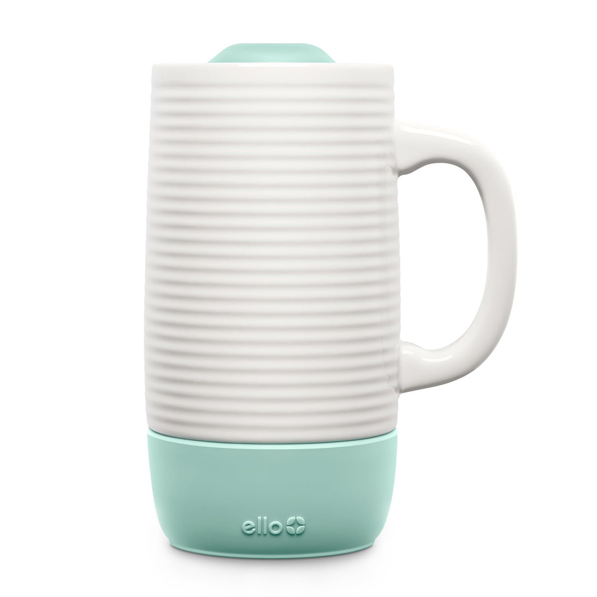 Ello Jane 18oz Ceramic Travel Mug with Handle and Coaster, Alligator