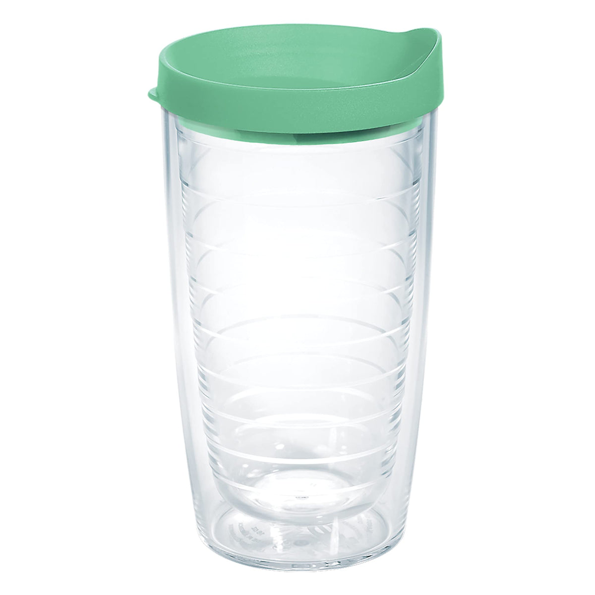 Tervis Clear & Colorful Lidded Made in USA Double Walled Insulated Tumbler Travel Cup Keeps Drinks Cold & Hot, 16oz Mug, Black Lid