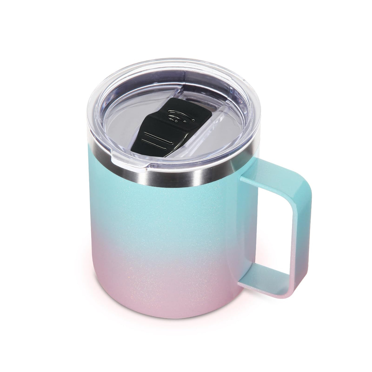 Volhoply 14oz Insulated Stainless Steel Coffee Mug with Lid Bulk 8 Pack,Double Wall Vacuum Travel Coffee Cup with Handle,Reusable Metal Cups Tumbler Cup, Camping Mugs,Ideal Gifts(Mix,8)