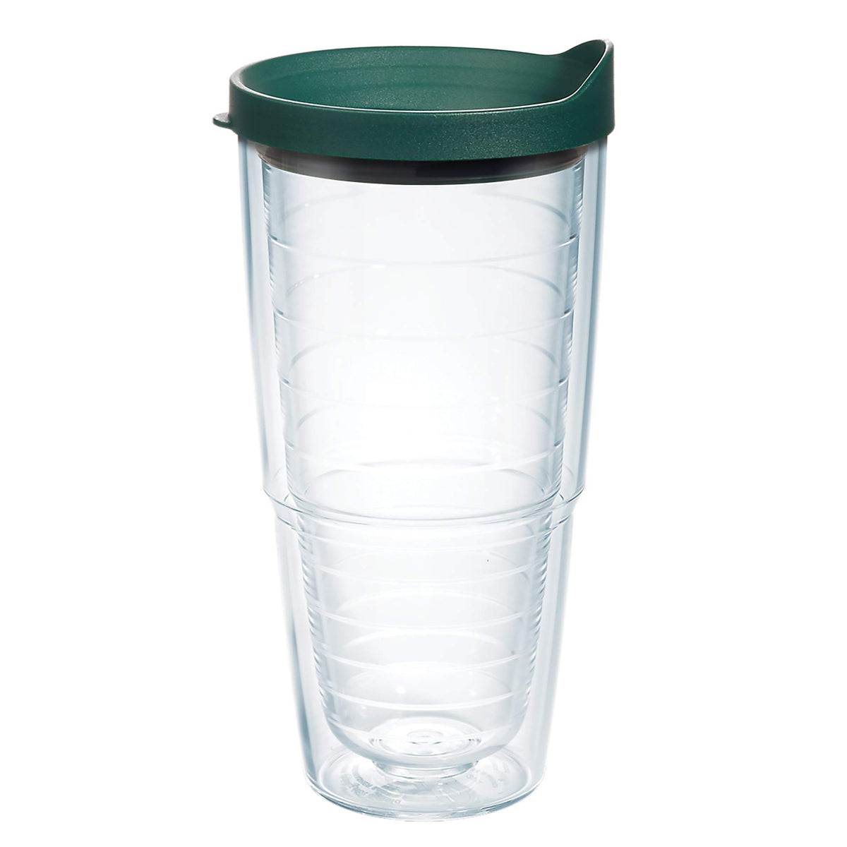 Tervis Clear & Colorful Lidded Made in USA Double Walled Insulated Tumbler Travel Cup Keeps Drinks Cold & Hot, 16oz Mug, Black Lid