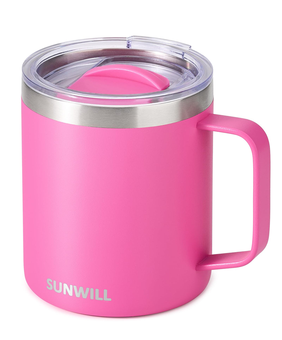 SUNWILL Insulated Coffee Mug, Stainless Steel 14 oz, Splash-Proof Lid
