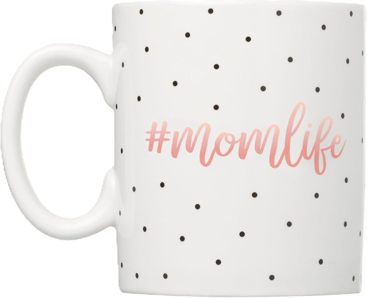Little Pear #MomLife Polka Dot Mug