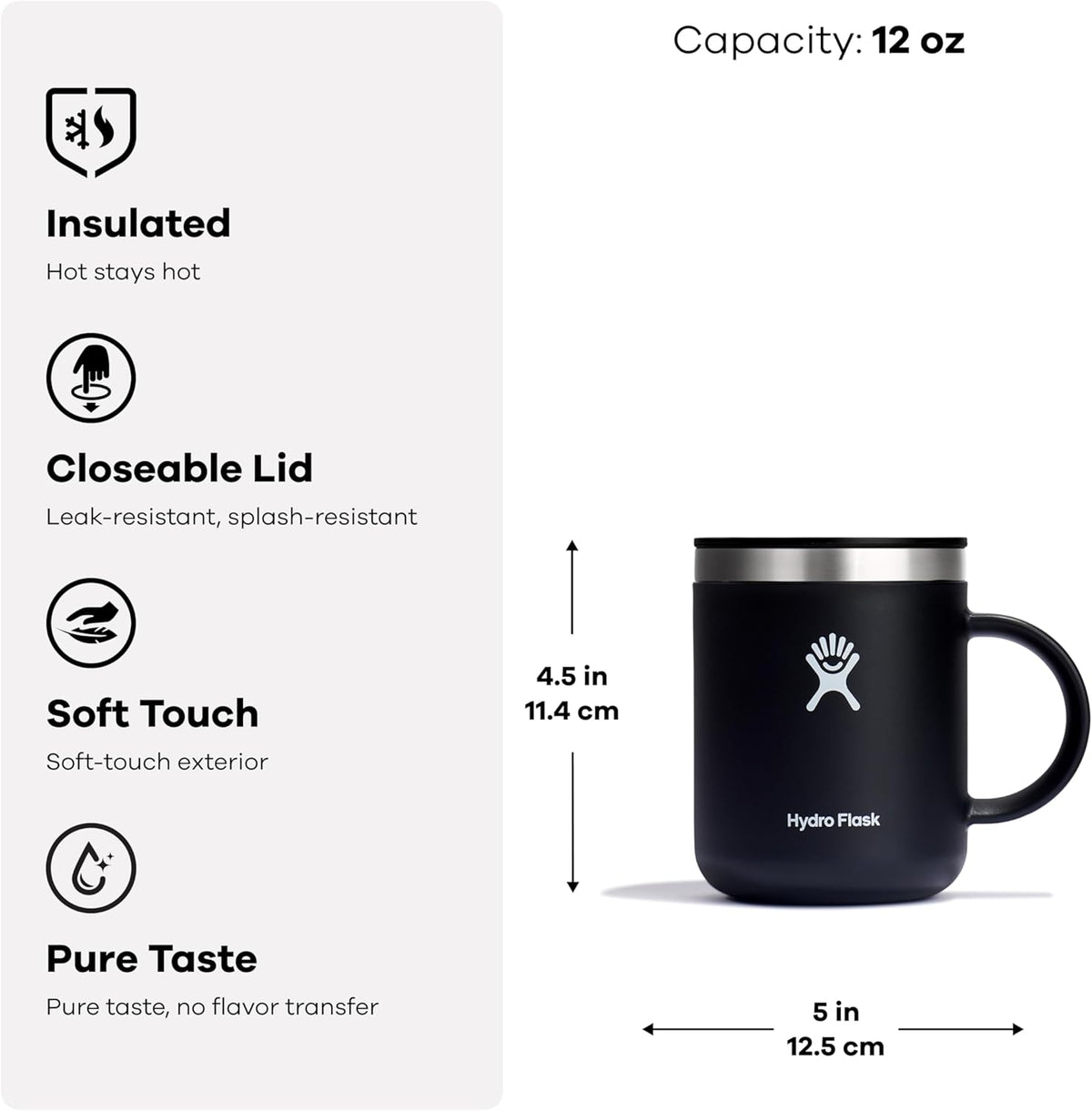 Hydro Flask Coffee Mug – Insulated Stainless Steel, Non Spill, Leak Resistant Travel Mug 12 Oz Agave Green