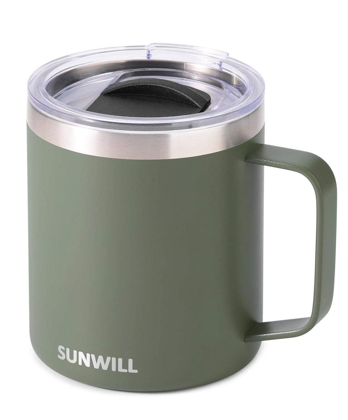 SUNWILL Insulated Coffee Mug, Stainless Steel 14 oz, Splash-Proof Lid