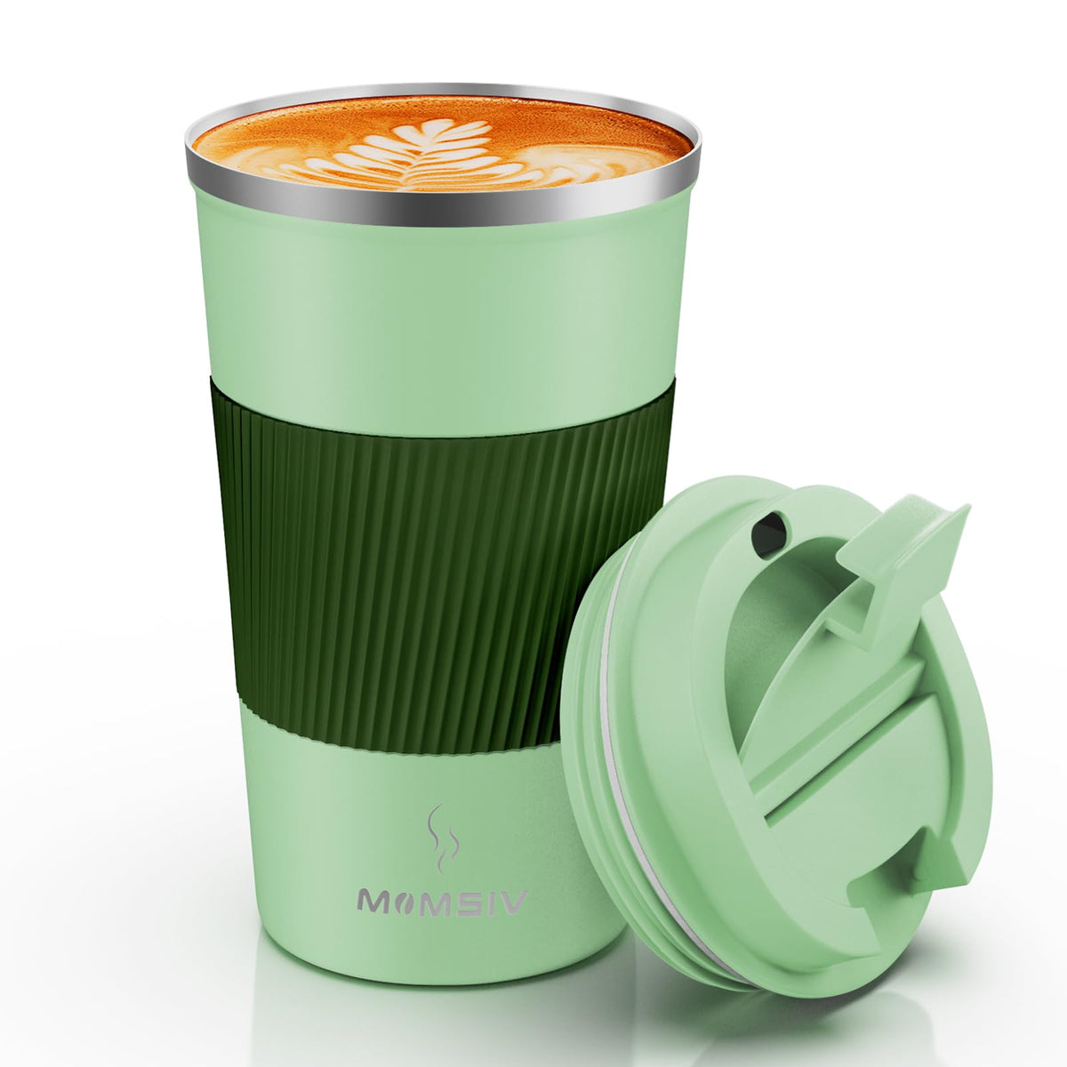 MOMSIV 12oz Travel Coffee Mug, Insulated Coffee Cup with Leakproof Lid